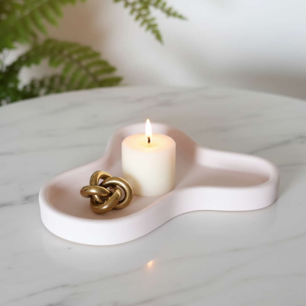 Tarjotin, epäsymmetrinen, beige
