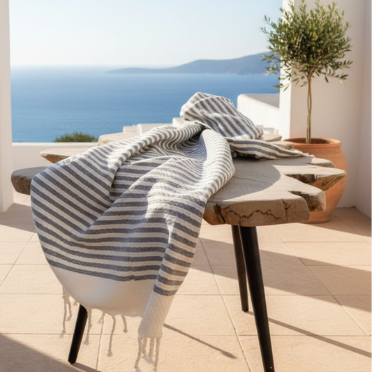 Hamam-pyyhe Atlántico, harmaa, 100% puuvillaa