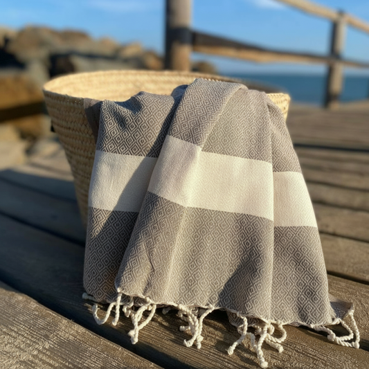 Hamam-pyyhe/peitto 100 % puuvillaa, beige