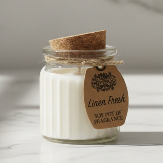 Bamboo Linen Fresh -soijavahakynttilä