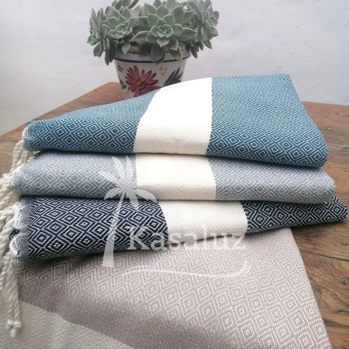 Hamam-pyyhe/peitto 100 % puuvillaa, beige