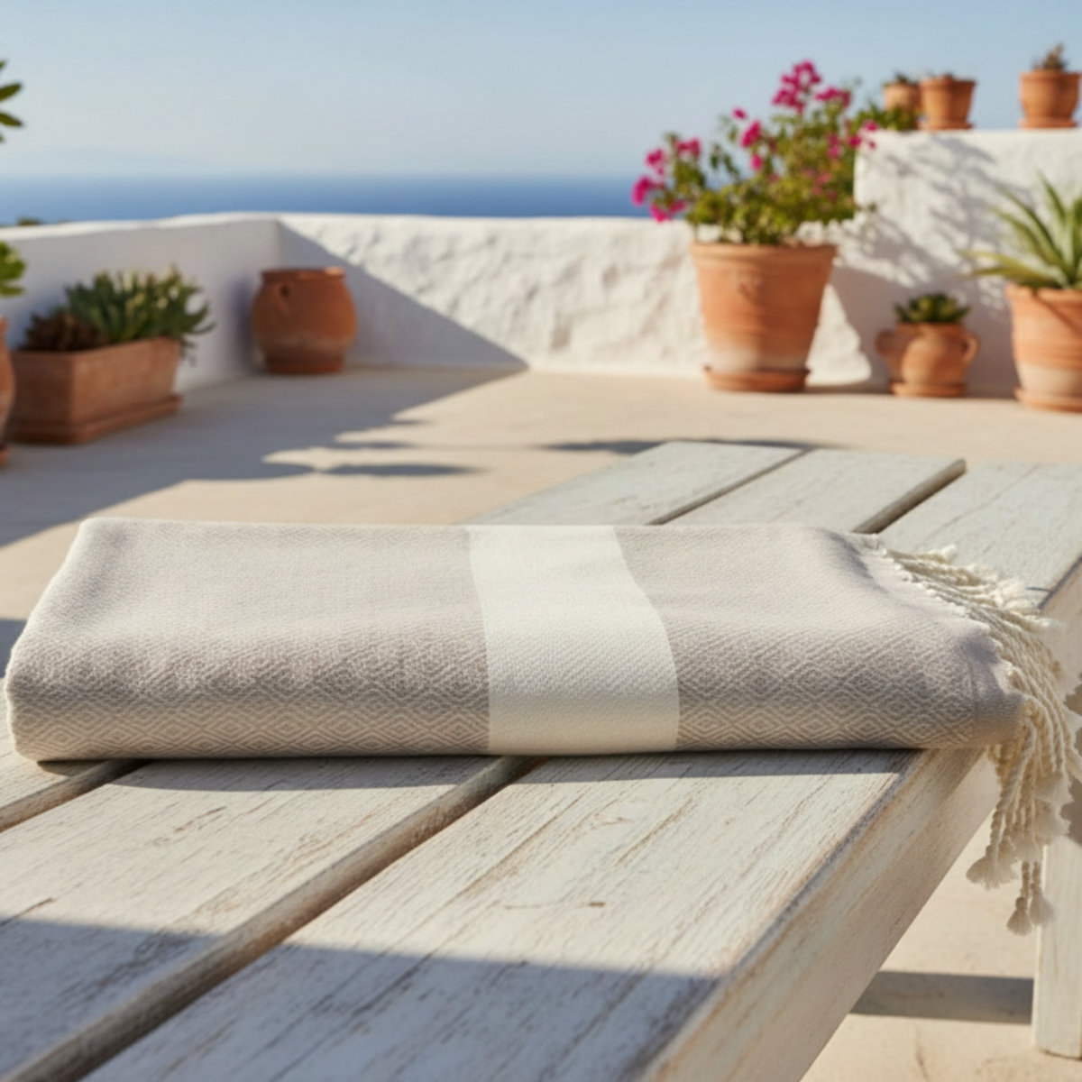 Hamam-pyyhe/peitto 100 % puuvillaa, beige