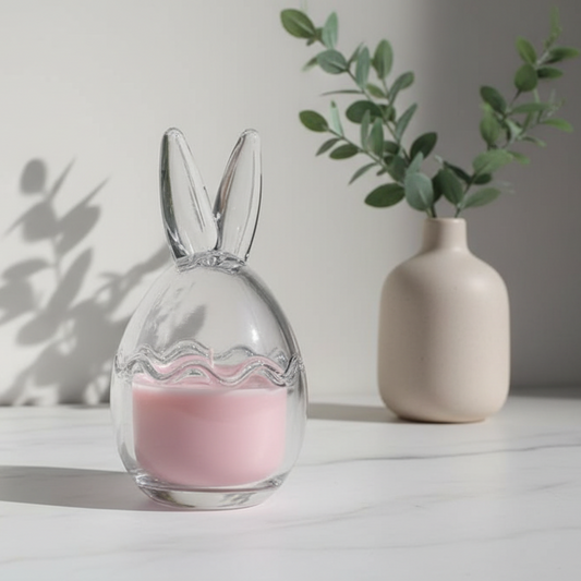 Lasinen pupukynttilä, soft pink
