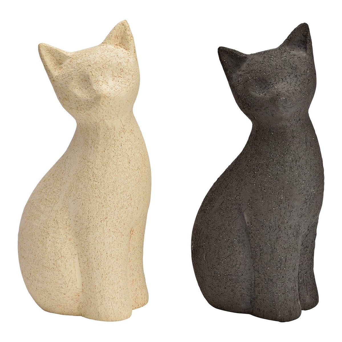 Keraaminen kissafiguuri beige/musta