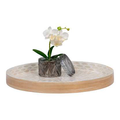 Tarjotin bambu ja capiz-simpukka, beige